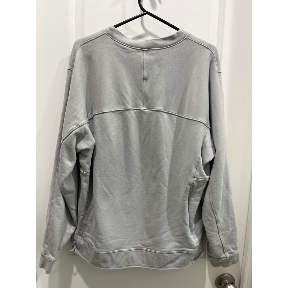 Lululemon Men's French Terry Oversized Seal Gray Crew Neck Sweatshirt Sz M - Picture 6 of 11